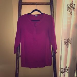 Pink Top from Express with a quarter zip